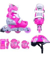 Роликовые коньки Worker Polly LED со светящимися колесами и защитой для детей