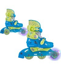 Детские роликовые коньки WORKER TriGo Skate LED - с колесами с подсветкой - Blue