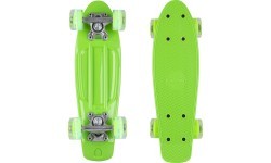 Mini skeitbords WORKER Pico 17" ar apgaismotiem riteņiem - Green Board, Green Wheels