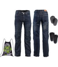 Мужские мотоджинсы W-TEC Pawted Dark - Dark blue