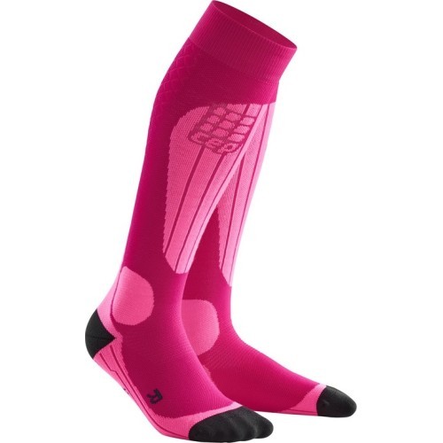 Sieviešu kompresijas slēpošanas zeķes CEP Thermo - Pink/Fluo Pink