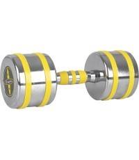 Хромированная гантель inSPORTline Yellsteel 12 кг