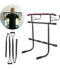 Durvju rāmja šķērssija/paralēlājs ar treniņu siksnām inSPORTline HR5004 70-92cm (līdz 200kg)