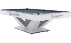 Biljarda galds Rasson Victory II Plus, Pool, balts, 9 ft, Simonis 760 zilgani zaļš