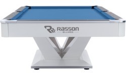 Biljarda galds Rasson Victory II Plus, Pool, balts, 9 ft, Simonis 760 zilgani zaļš