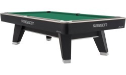 Biljarda galds Pool Rasson ACURRA Mr-Sung, 9 ft, matēti melns (Strong Black), MATCHROOM kabatas, Simonis 760 dzelteni zaļš