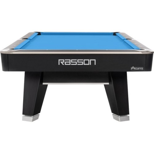 Billiard Table, Pool, Rasson ACURRA Mr-Sung, 9 ft., matt-black (Strong Black), MATCHROOM pocket size, Simonis 760 yellow green