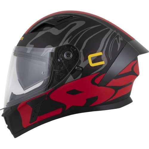 Motorcycle Helmet Cassida Orbit Multivers Matte Black/Red/Gray/Yellow