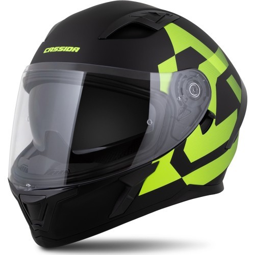 Motocikla ķivere Cassida Orbit Grind matēti melna / fluorescējoši dzeltena