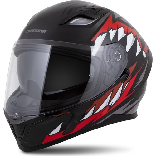 Motocikla ķivere Cassida Orbit StriX sarkana/pelēka/balta/melna