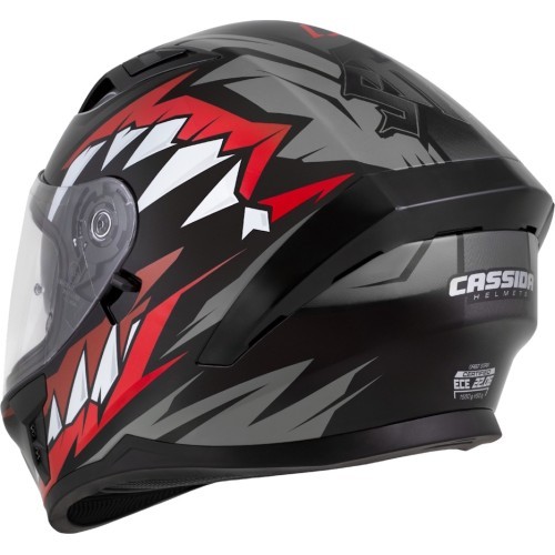 Motorcycle Helmet Cassida Orbit StriX Red/Gray/White/Black