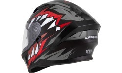 Motocikla ķivere Cassida Orbit StriX sarkana/pelēka/balta/melna