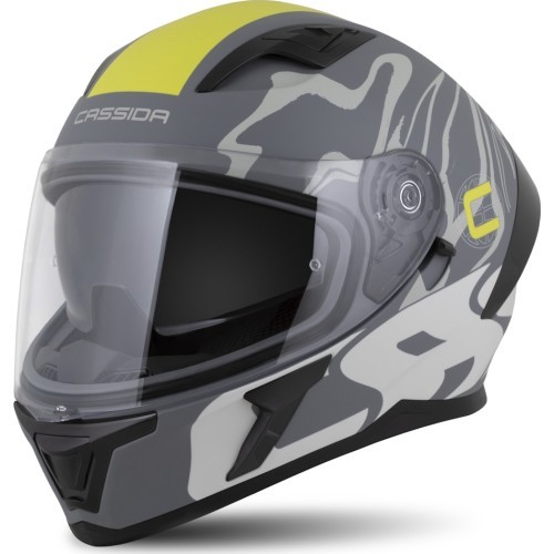 Motorcycle Helmet Cassida Orbit Multivers Matte Gray/Light Gray/Fluo Yellow/Black