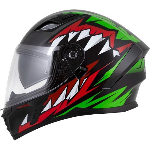 Motocikla ķivere Cassida Orbit StriX sarkana/zaļa/pelēka/balta/melna