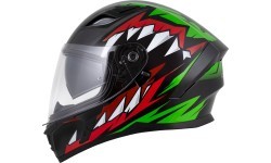 Motocikla ķivere Cassida Orbit StriX sarkana/zaļa/pelēka/balta/melna
