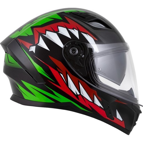 Motocikla ķivere Cassida Orbit StriX sarkana/zaļa/pelēka/balta/melna