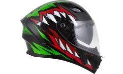 Motocikla ķivere Cassida Orbit StriX sarkana/zaļa/pelēka/balta/melna