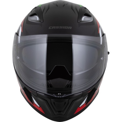 Motocikla ķivere Cassida Orbit StriX sarkana/zaļa/pelēka/balta/melna