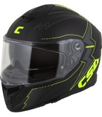 Motocikla ķivere Cassida Integral GT 2.1 Flash matēti melna / fluorescējoši dzeltena / tumši pelēka