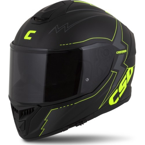 Motorcycle Helmet Cassida Integral GT 2.1 Flash Matte Black/Fluo Yellow/Dark Gray