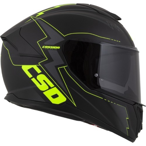 Мотошлем Cassida Integral GT 2.1 Flash матовый черный / флуоресцентный желтый / темно-серый
