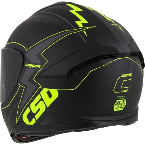 Motorcycle Helmet Cassida Integral GT 2.1 Flash Matte Black/Fluo Yellow/Dark Gray