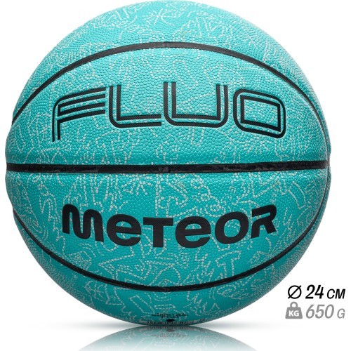 Basketbola bumba Meteor Fluo, 7. izmērs - Piparmētru