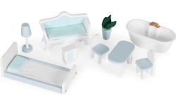 Alice doll house 3 floors 4 rooms set of 9 furniture ECOTOYS