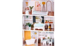 Alice doll house 3 floors 4 rooms set of 9 furniture ECOTOYS