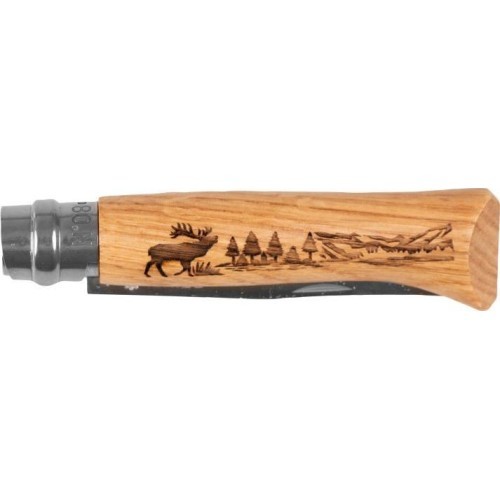 Nazis Opinel 8 Inox Oak Animal, briedis