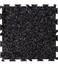 Rubber Tile Slice - Puzzle, Black/White dots, Mosaic EPDM