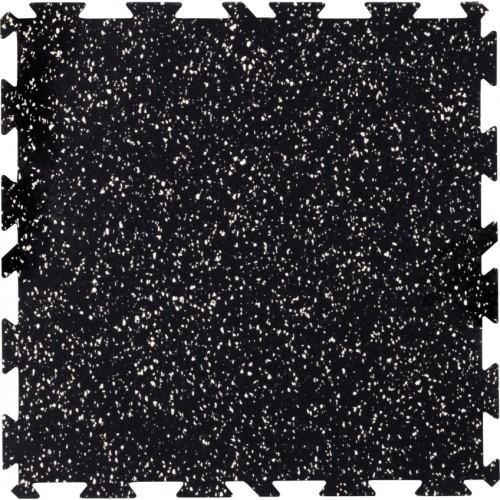 Rubber Tile Slice - Puzzle, Black/White dots, Mosaic EPDM