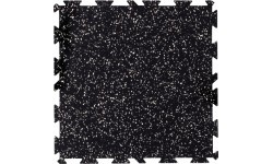 Rubber Tile Slice - Puzzle, Black/White dots, Mosaic EPDM