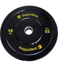 Gumijas svara plāksne inSPORTline Bumper Plate Lite 15 kg 50 mm