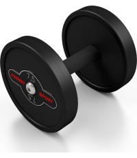 Rubber-coated dumbbell Marbo - 7,5 kg, black