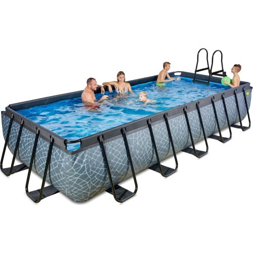 EXIT Stone pool 540x250x100cm with filter pump - grey