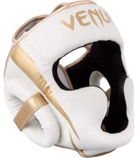Боксёрский шлем Venum Elite, белый/золотой