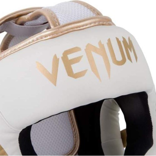 Headgear Venum Elite - White/Gold