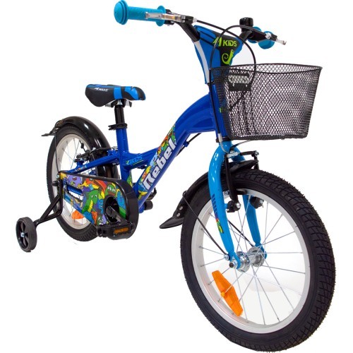 Velosipēds 4KIDS Rebel 16", izmērs 10" (25,5 cm), alumīnijs, zils