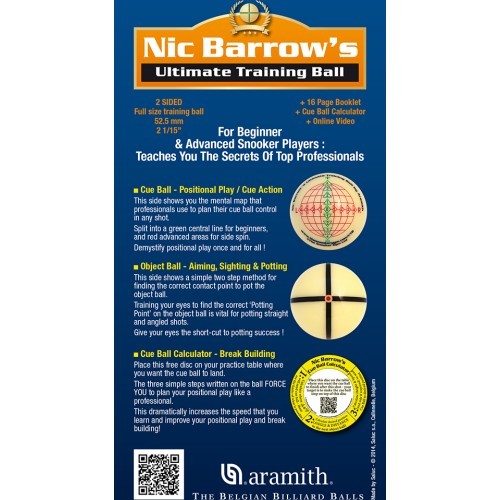 Тренировочный шар для снукера Nic Barrows 52,4 мм