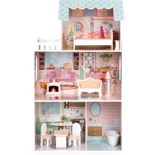 Large Barbie doll house with a set of furniture ECOTOYS