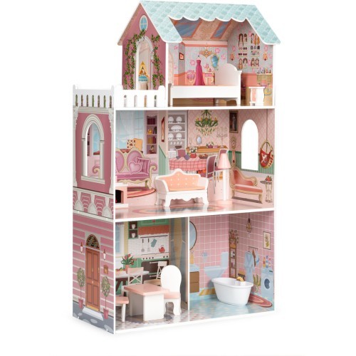 Large Barbie doll house with a set of furniture ECOTOYS
