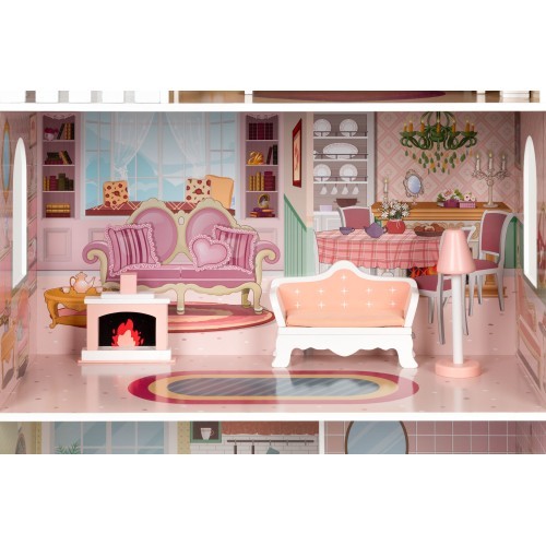 Большой кукольный дом Barbie с набором мебели ECOTOYS