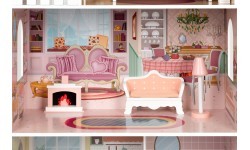 Large Barbie doll house with a set of furniture ECOTOYS
