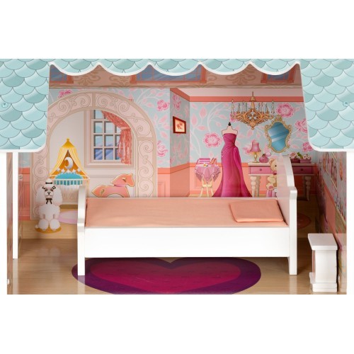 Large Barbie doll house with a set of furniture ECOTOYS