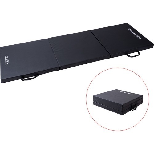 Folding Gymnastics Mat inSPORTline Trifold 180 x 60 x 5 cm - Black