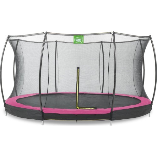 Iegremdējamais batuts EXIT Silhouette ø427 cm ar drošības tīklu, rozā