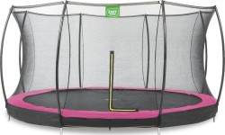 Iegremdējamais batuts EXIT Silhouette ø427 cm ar drošības tīklu, rozā
