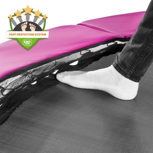 Iegremdējamais batuts EXIT Silhouette ø427 cm ar drošības tīklu, rozā
