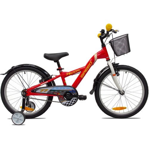 Bērnu velosipēds 4KIDS Speed 20" 1G, izmērs 10" (25,5 cm), sarkans